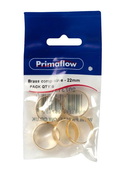 PM 22MM BRASS OLIVES - BAG QTY 5