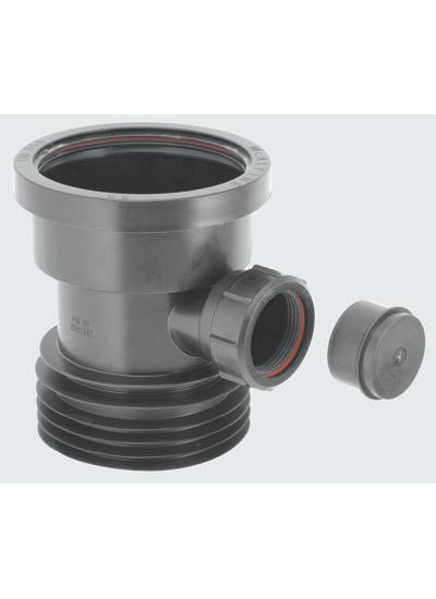 McAlpine Drain Connector With Boss 110mm Black DC1-BL-BO