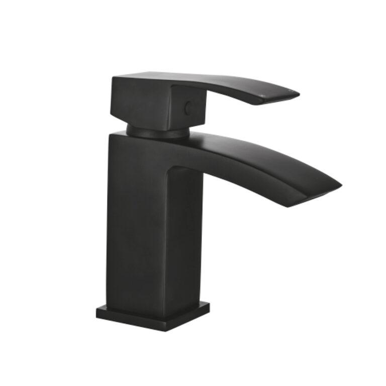 Ascent Matt Black Mini Mono Basin Mixer c/w Waste