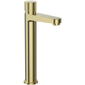 Koka Tall Basin Tap Brushed Brass No Waste