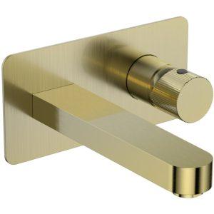 Koka Wall mounted Tap Brushed Brass No Waste