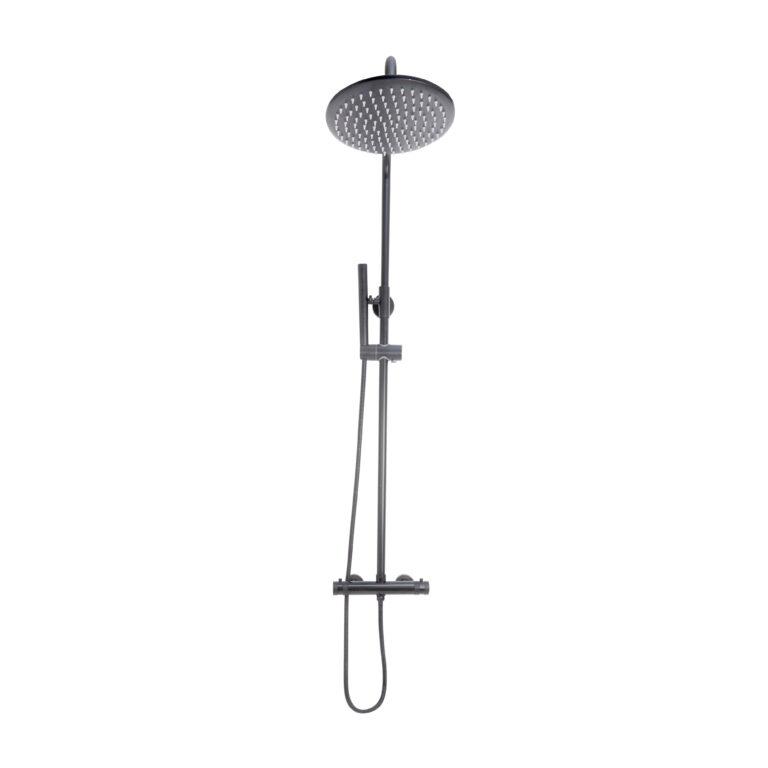 Cora Round Rigid Riser Shower Gunmetal