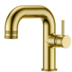 Cora Side Lever Basin Mono Mixer Brushed Brass (no waste)