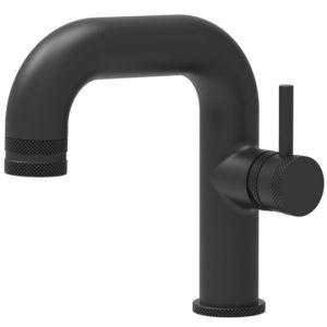 Cora Side Lever Basin Mixer Mono Black (no waste)