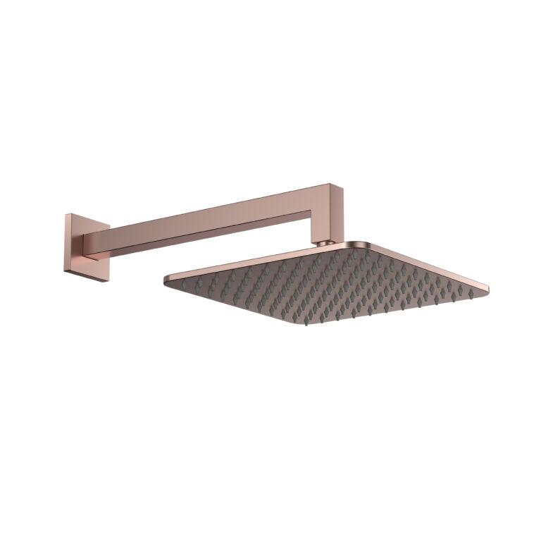 Cora Shower Wall Arm & Head Square Brushed Bronze