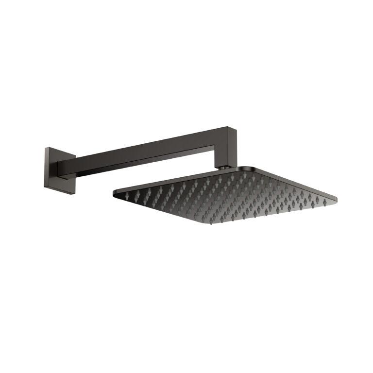 Cora Shower Wall Arm & Head Square Gunmetal