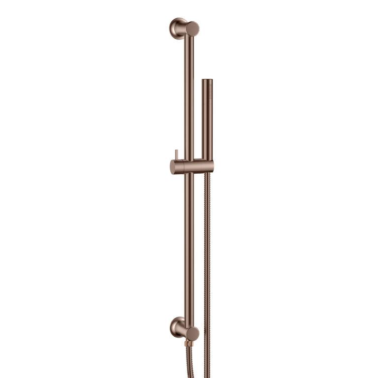 Cora Riser Rail & Handset Inc Hose Brushed Bronze Integrated Outlet