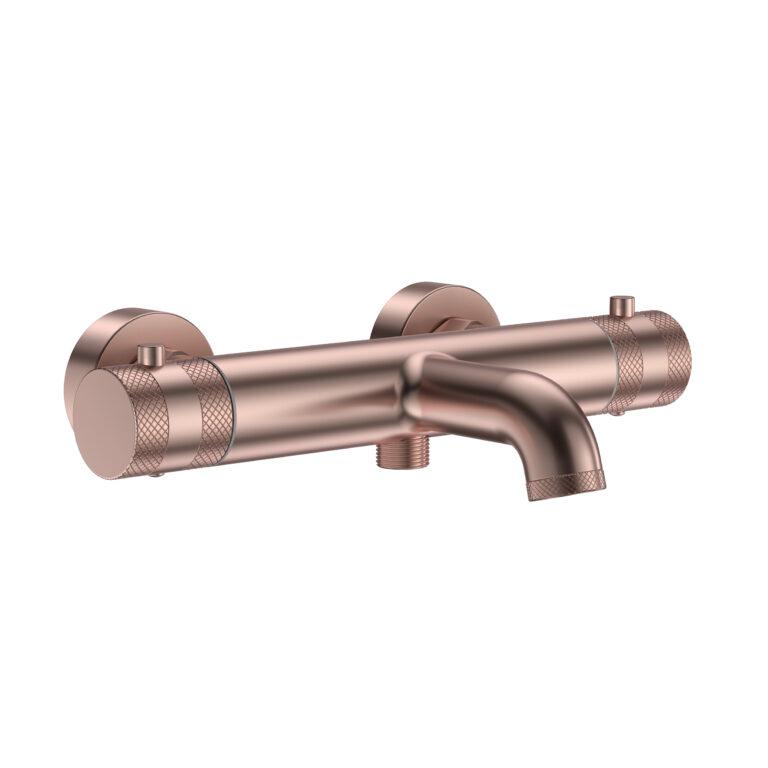 Cora Thermostatic  Bath Shower Mixer 2 Outlet Brushed Bronze