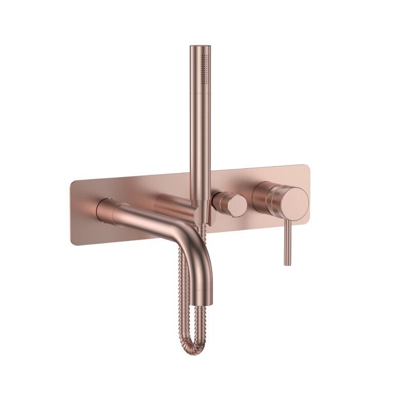 Cora Wall Mounted Bath Shower Mixer Brushed Bronze
