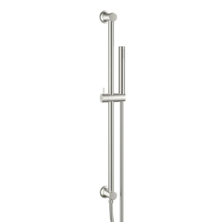 Cora Riser Rail & Handset Inc Hose Brushed Nickel Integrated Outlet