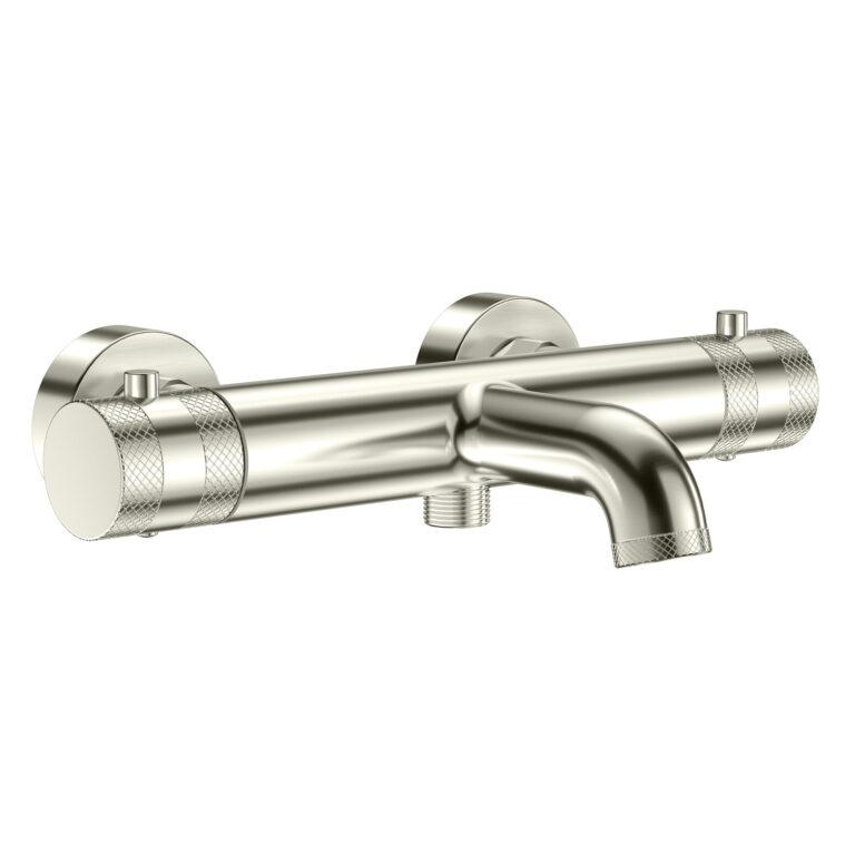 Cora Thermostatic Bath Shower Mixer 2 Outlet Brushed Nickel