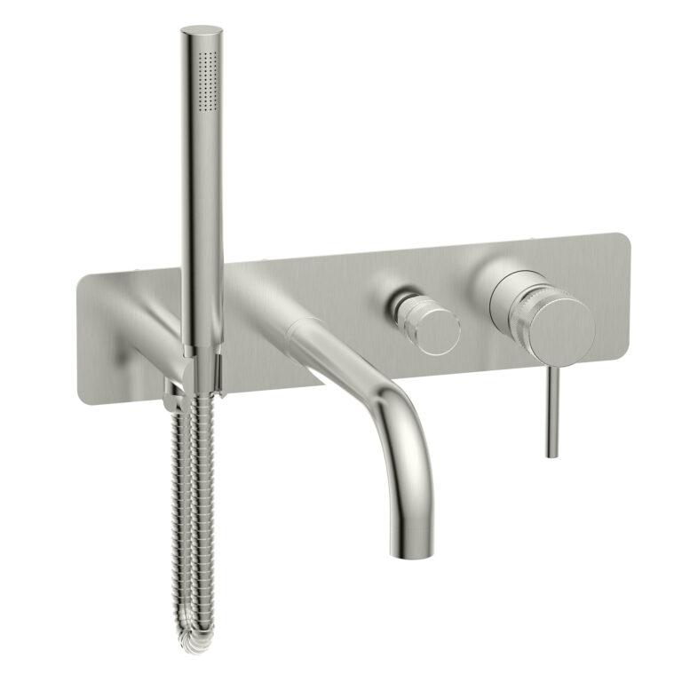 Cora Wall Mounted Bath Shower Mixer Brushed Nickel