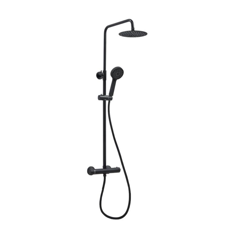 PM Black Round Shower PLUS Adjustable Inc. Easykit
