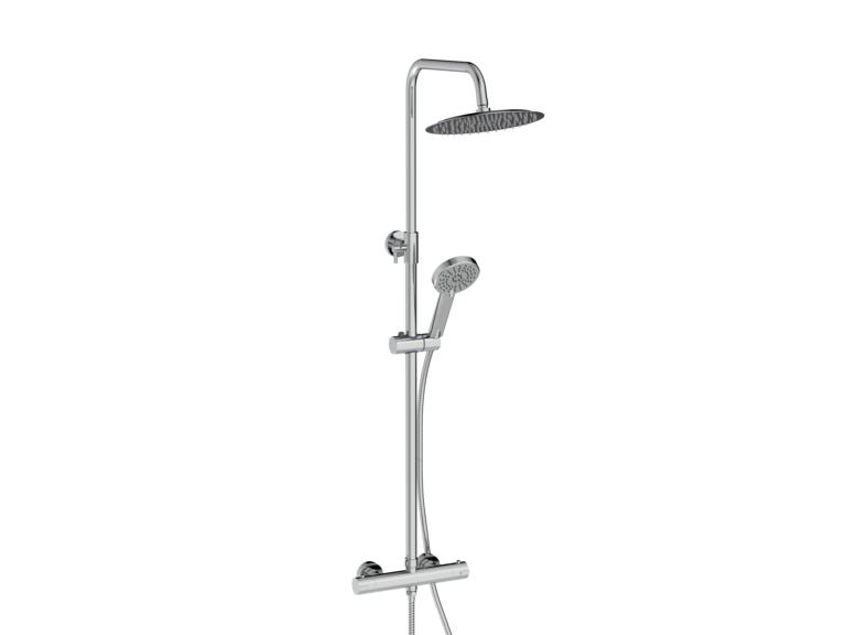 PM Round Drench Head Exposed Shower Set Chrome Inc Fixing Kit