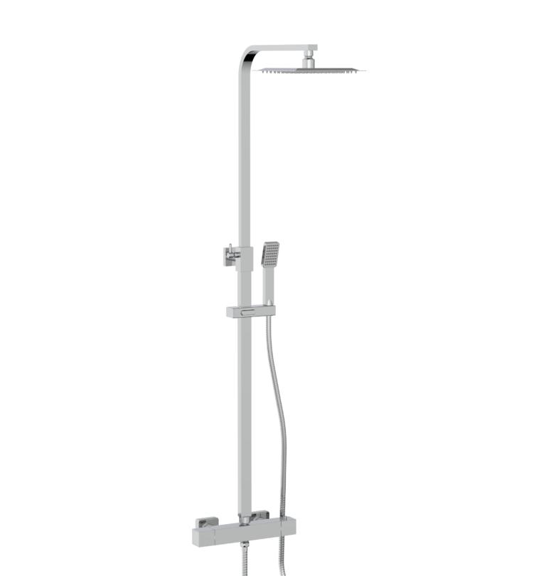 PM Square Shower Set Inc Fixing Kit Chrome Inc Fixing Kit