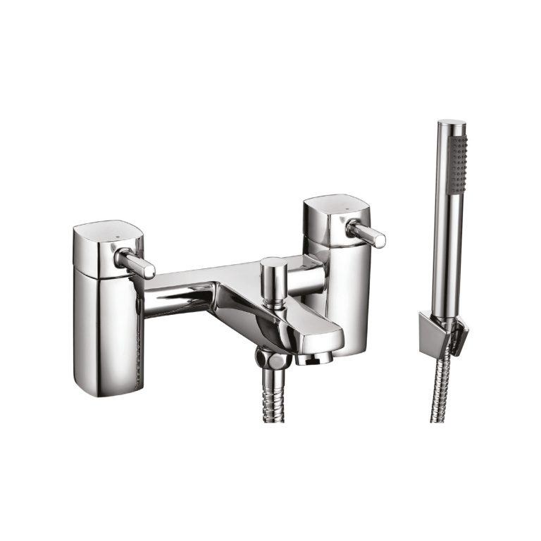 Forma Bath Shower Mixer with shower kit and wall bracket Chrome