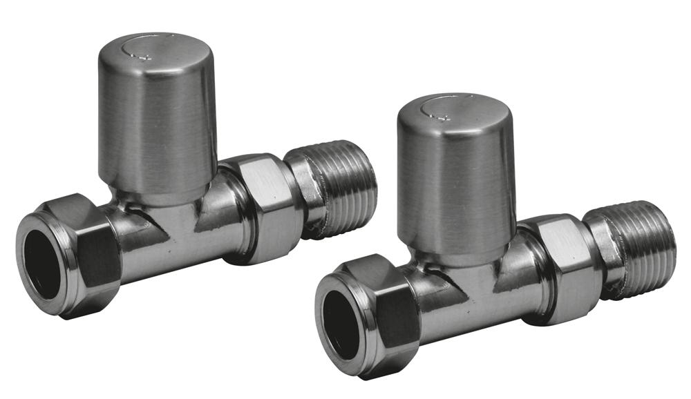PM Gunmetal Radiator Valve Straight 15mm (Pair)