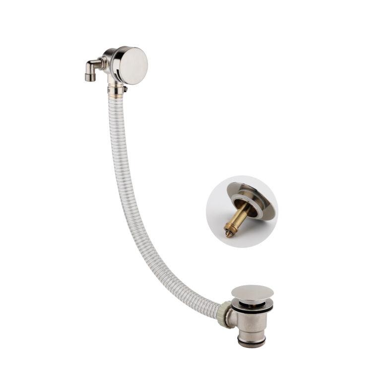 Round Bath Filler with Sprung Waste and Overflow Gun Metal