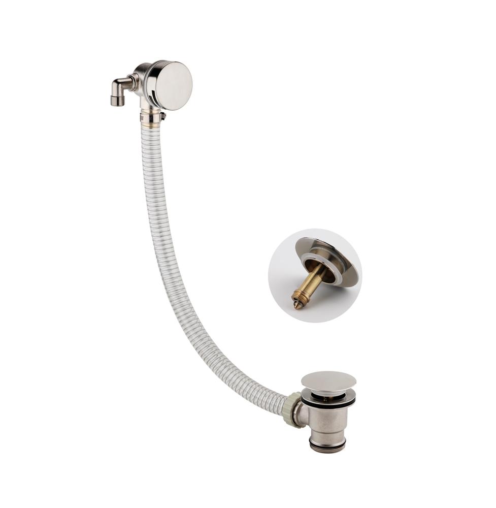 Round Bath Filler with Sprung Waste and Overflow Brushed Nickel