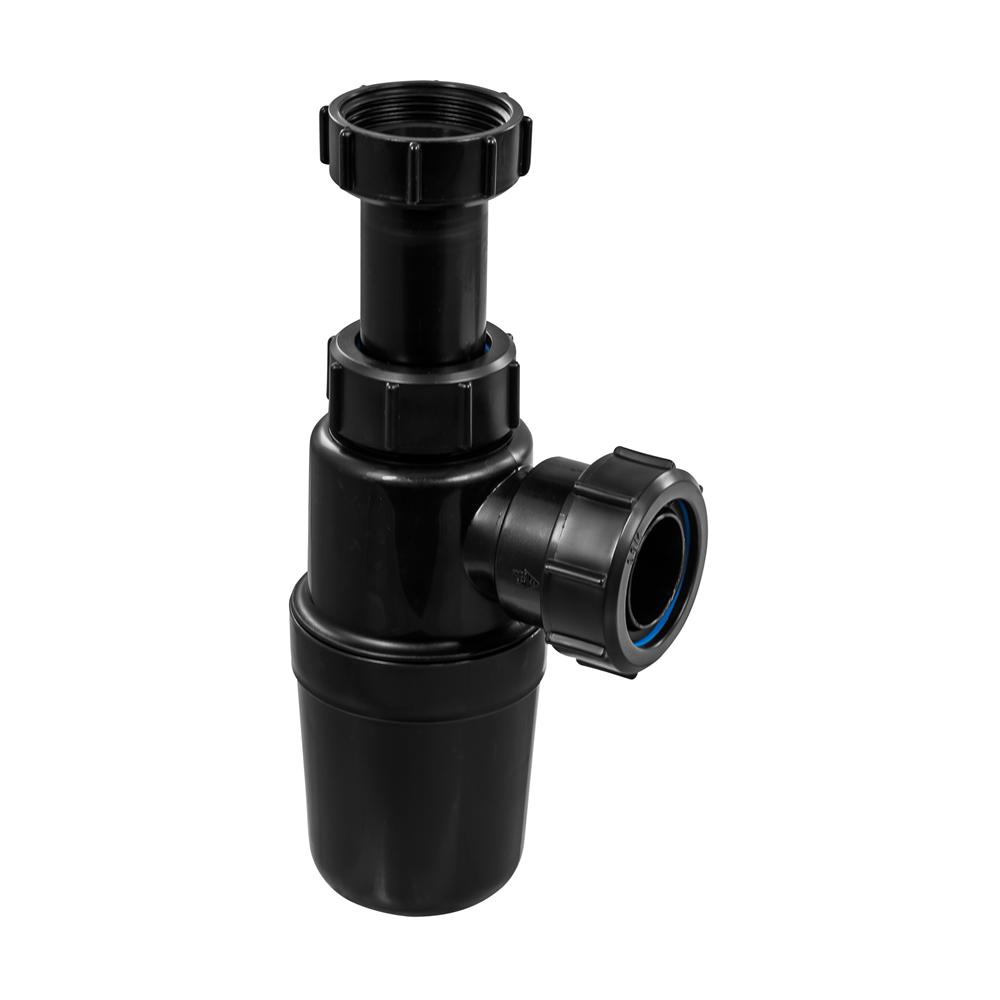McAlpine AA10-BL Black Adjustable Inlet Bottle Trap 1.25"