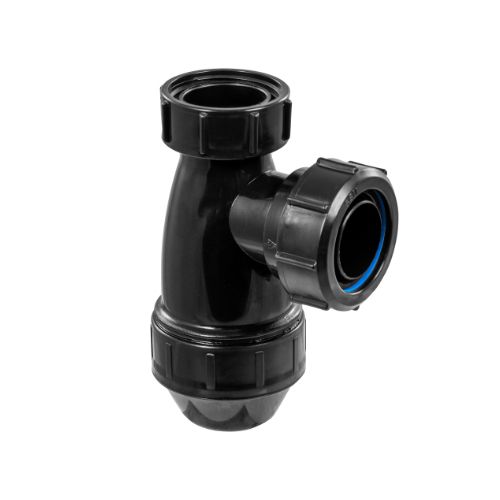 McAlpine E10-BL Black Shallow Bottle Trap 1.25"
