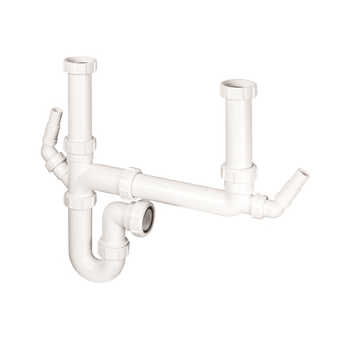 McAlpine SK2A Double Bowl Sink Kit 2 Nozzles 1.5"