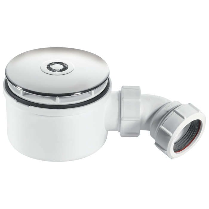 McAlpine ST90CP10-70 90mm Shallow Shower Trap 70mm High Chrome Plated Plastic