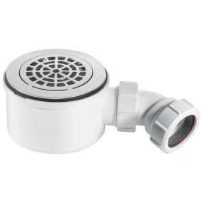 McAlpine ST90CPB-P-70 90mm Shallow Shower Trap 70mm High Chrome Plated Brass Petal