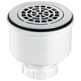 McAlpine ST90CPB-P-V 90mm Vertical Shower Trap Chrome Plated Brass Petal