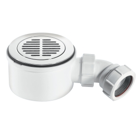McAlpine ST90CPB-S-70 90mm Shallow Shower Trap 70mm High Chrome Plated Brass Slotted