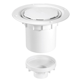 McAlpine TSG2WH-NSC 75mm Water Seal Gully With Vertical Outlet For Sheet Flooring White Plastic (No Screw)