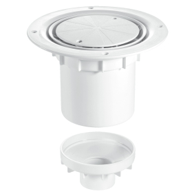 McAlpine TSG2WH 75mm Water Seal Gully With Vertical Outlet For Sheet Flooring White Plastic