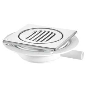McAlpine USG1-T150SS Untrapped Gully With 22mm Outlet For Tiled Or Stone Floors 150mm Square Polished Stainless Steel (No Screw)