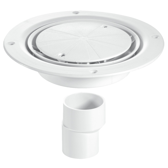McAlpine USG2WH Untrapped Gully With Vertical Outlet For Sheet Flooring White Plastic