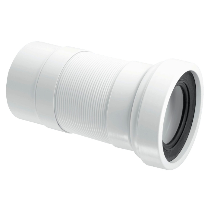 McAlpine WC-F26P Plain End Outlet Straight Flexible WC Connector 160 > 380mm