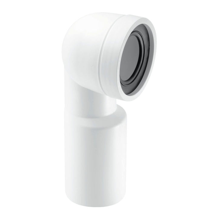 McAlpine WC-CON9 90 Degree Bend Adjustable Length Rigid WC Connector 110mm Plain End