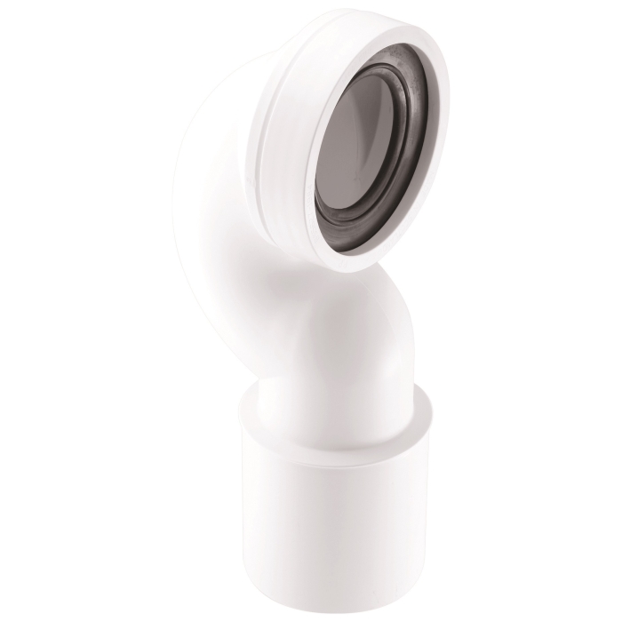 McAlpine WC-CONQP 90 Degree Space Saving Bend Adjustable Length Rigid WC Connector 110mm Plain End