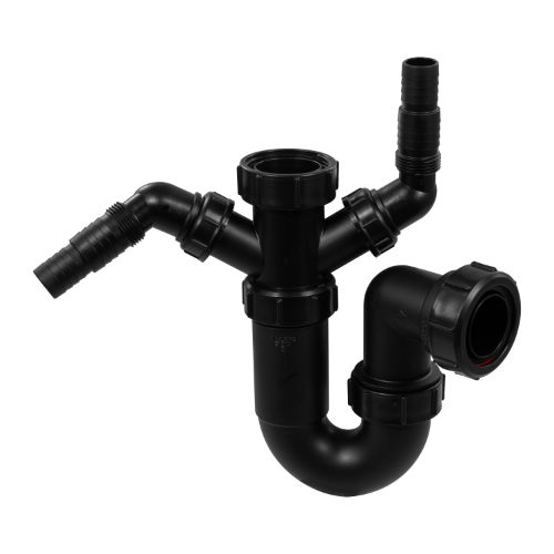 McAlpine WM11-BL Sink Trap Twin domestic Applicance Nozzle Black