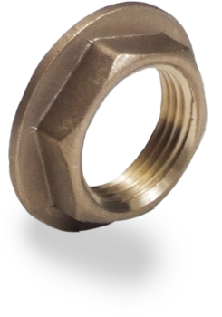 3/4" Brass Flanged Back / Jam Nut