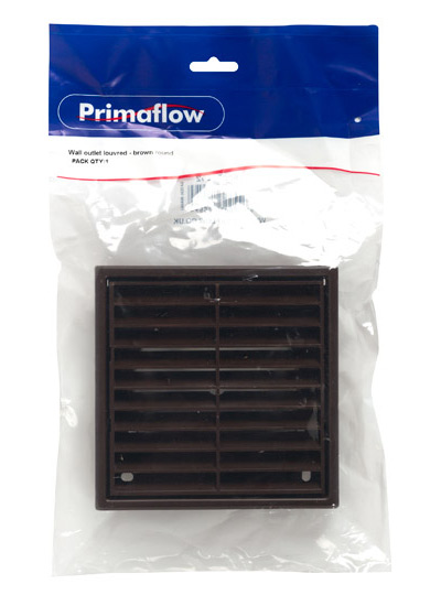 PM 4" External Louvre Vent Brown