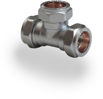 PM 15mm Chrome Compression Equal Tee