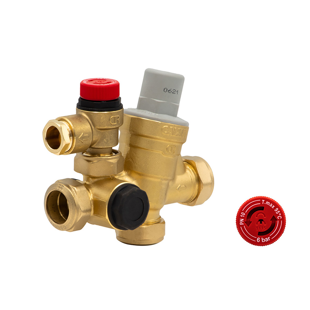 Altecnic/Caleffi MULTIBLOC - 22MM 1 PIECE COMP 3.0/6.0BAR LOOSE NUT TYPE F0001021