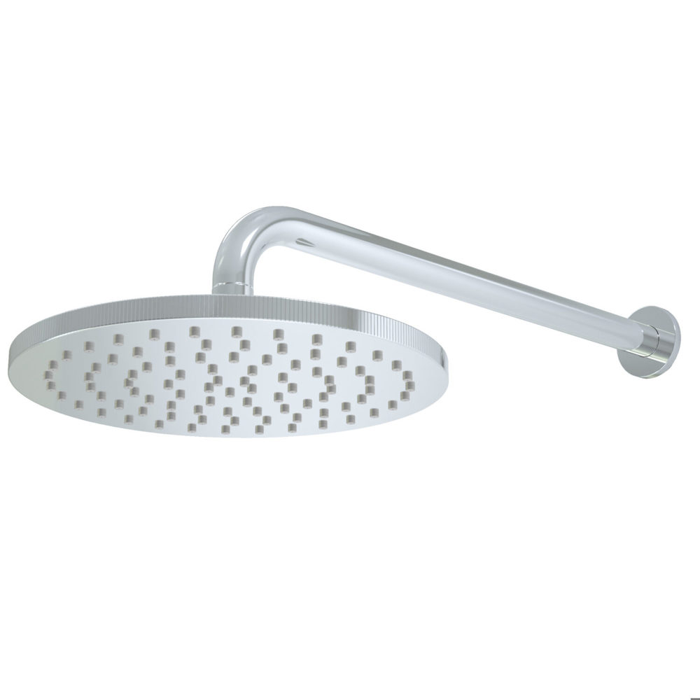 Cora Knurled Round Shower Head and Wall Arm Chrome