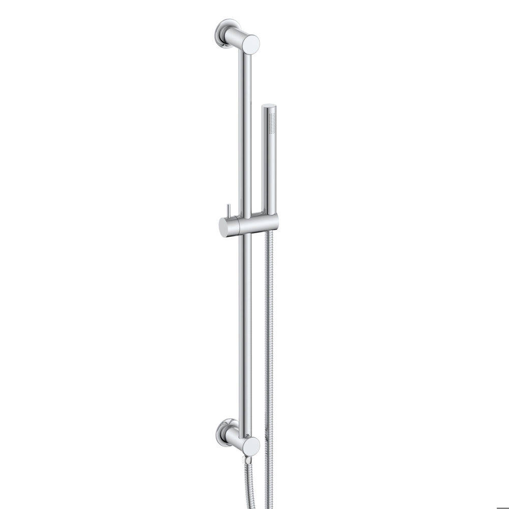 Cora Shower Riser Rail , Handset & Hose Chrome with Integrated Outlet