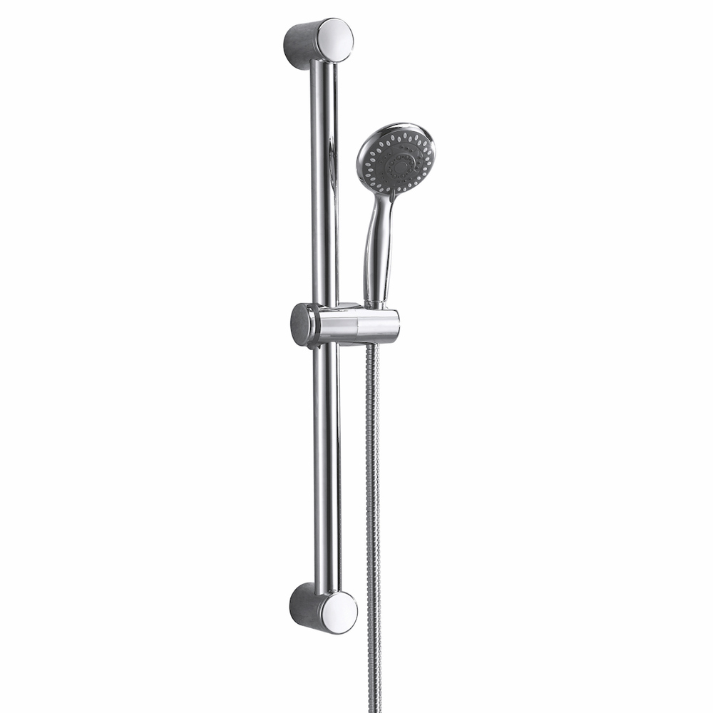 PM Round Shower Slide Rail Kit with Multi-Function Handset Chrome