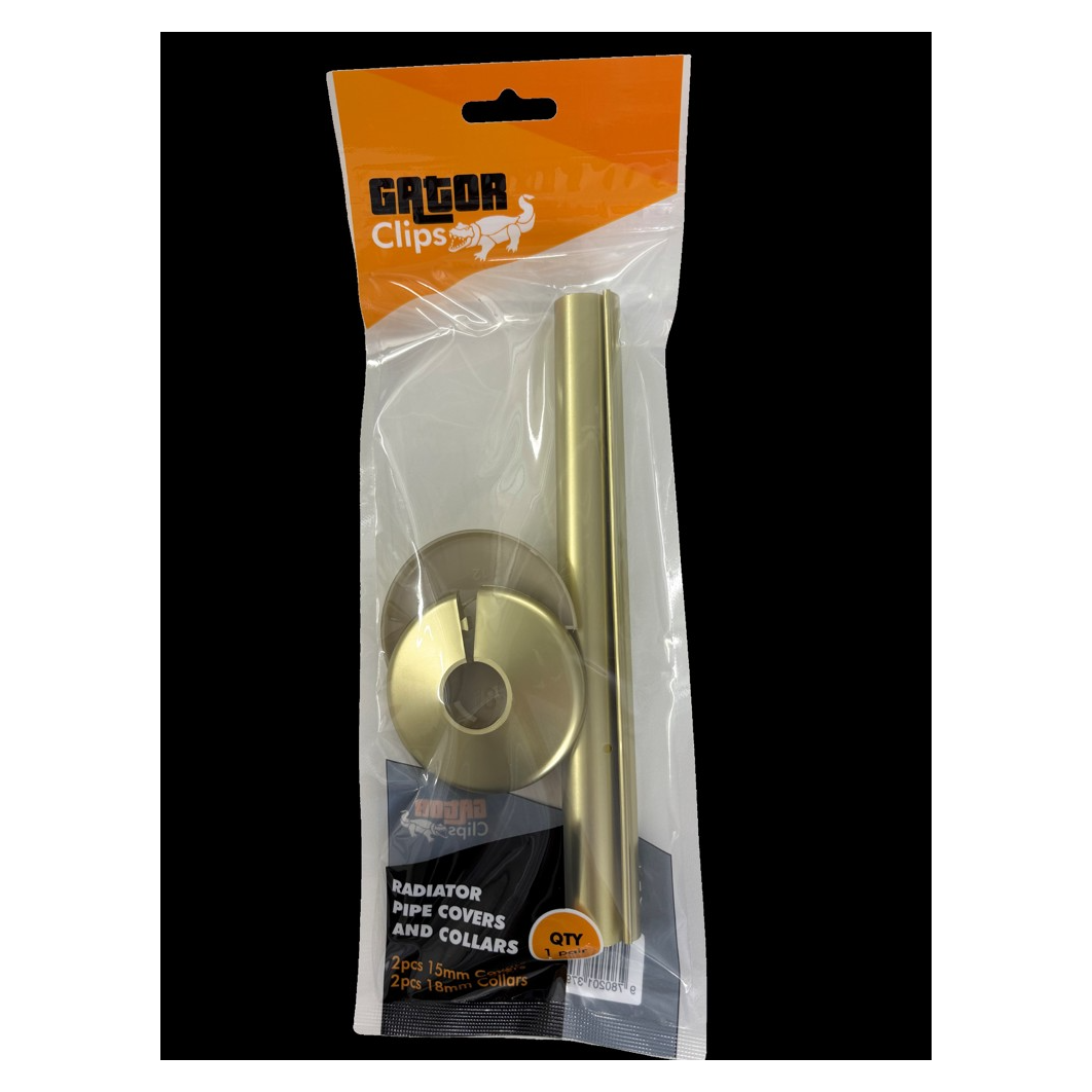 Gator Radiator Pipe Cover & Collar Set Brushed Brass