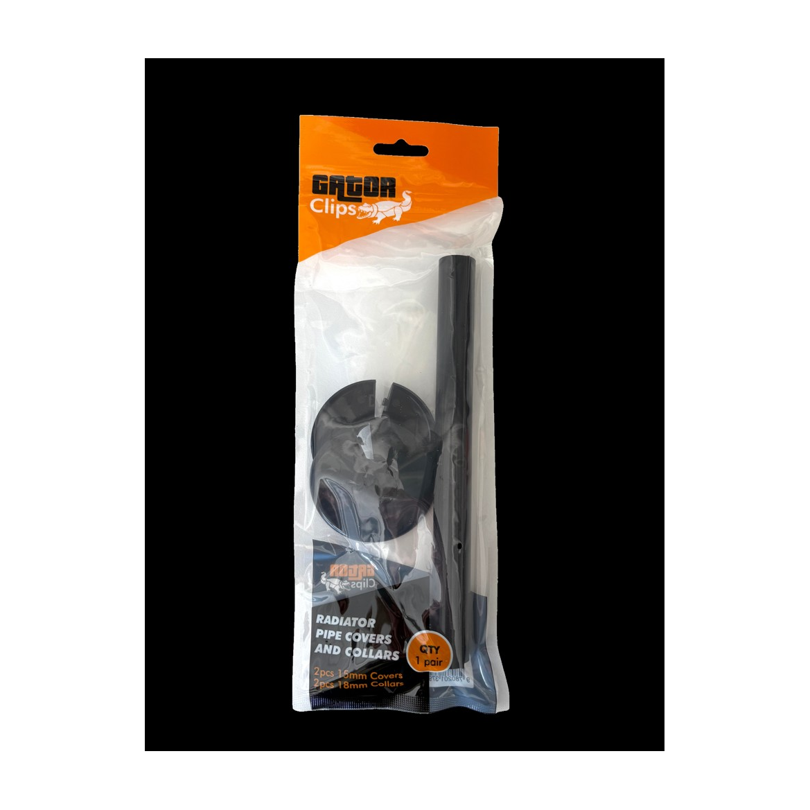 Gator Radiator Pipe Cover & Collar Set Black