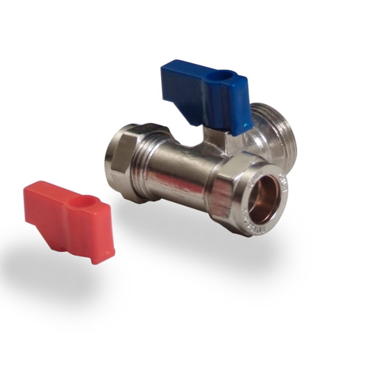 15mm x 3/4" Washing Machine Valve Tee Type
