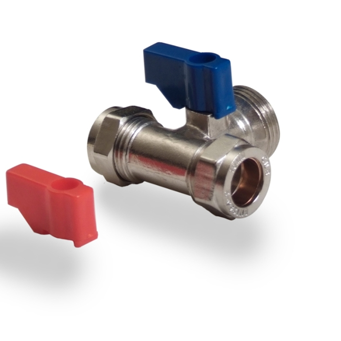 15mm x 3/4" Washing Machine Valve Tee Type