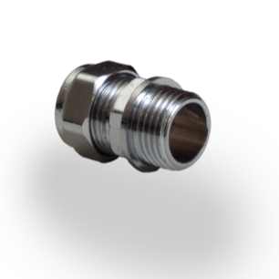 PM 15mm x 1/2" Chrome Compression Male Straight